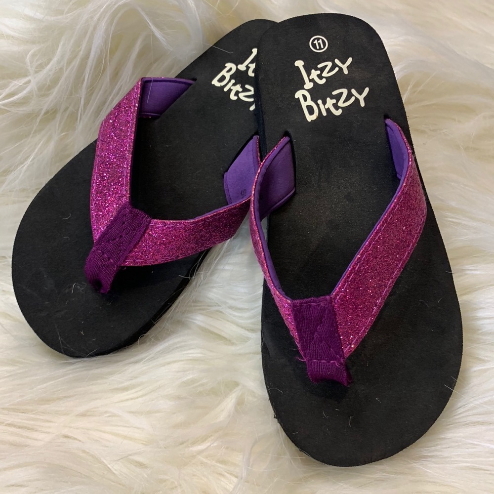 Girls Purple Glitter FlipFlops